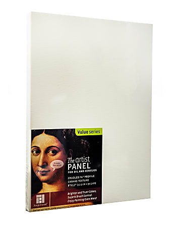 Ampersand Artist Panel Canvas Texture Cradled Profile, 9" x 12", 3/4", Pack Of 2