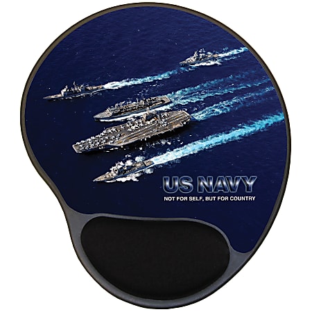 Integrity Ergonomic Mouse Pad, 8.5" x 10", Navy Carrier Group, Pack Of 6
