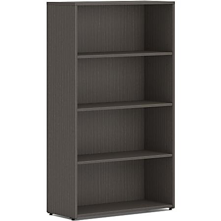 HON Mod HLPLBC3013B4 Book Case - 30" x 13"53" - 4 Shelve(s) - 2 Adjustable Shelf(ves) - Finish: Slate Teak - Adjustable Shelf, Durable, Laminated, Scratch Resistant, Spill Resistant, Stain Resistant