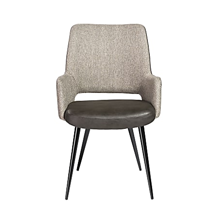 Eurostyle Desi Side Chair With Arms, Dark Gray/Light Gray/Black
