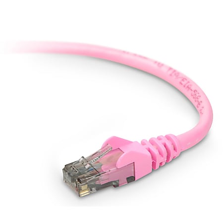Belkin Cat.6 High Performance UTP Stranded Patch Cable - RJ-45 Male - RJ-45 Male - 15ft - Pink