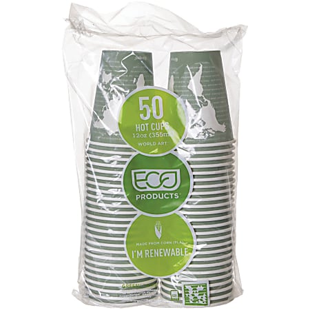 Eco Products World Art Hot Cups 12 Oz Pack Of 50 - Office Depot