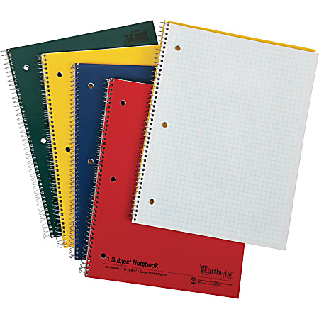 Oxford 3 - Hole Punched Wirebound Notebook - Letter - 80 Sheets - Wire Bound - 15 lb Basis Weight - Letter - 8 1/2" x 11" - White Paper - AssortedKraft Cover - Micro Perforated, Rigid, Subject - Recycled - 1 Each