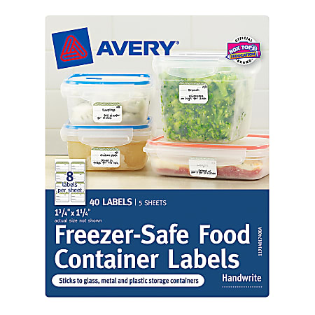 Avery® Freezer-Safe Food Container Labels, 40174, 1 3/4" x 1 1/4", Cottage, Pack Of 40