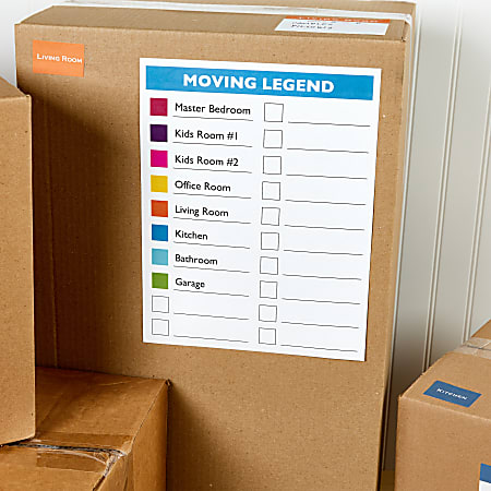 Labeling outlet moving boxes