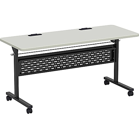 Lorell Flip Top Training Table - Gray Triangle, High Pressure Laminate (HPL) Top - 60" Table Top Width x 24" Table Top Depth - 30" Height - Assembly Required