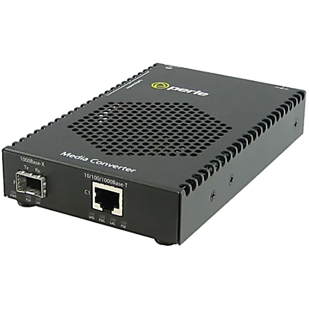 Perle S-1110P-M2SC05-XT Media Converter - 1x PoE (RJ-45) Ports - 1 x SC Ports - Multi-mode - 10/100/1000Base-T, 1000Base-SX - 1804.46 ft - Desktop, Rail-mountable, Rack-mountable, Wall Mountable