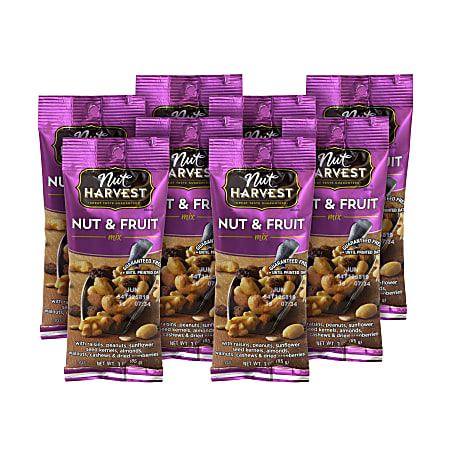 Nut Harvest Nuts, Fruit and Nut Mix, 3 Oz, Box Of 8
