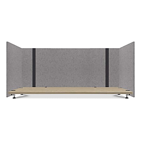 Lumeah Adjustable Desk Screen, 26-1/2"H x 48"W x 29"D, Gray