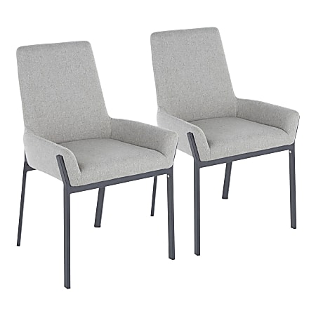 LumiSource Odessa Fabric Chairs, Dark Gray/Black, Set Of 2 Chairs