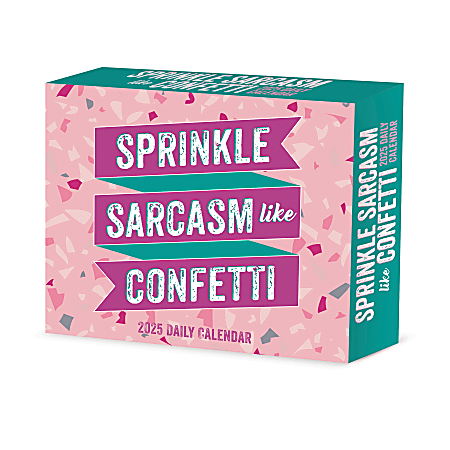 2025 Willow Creek Press Daily Desk Box Calendar, 5-1/2” x 6-1/4", Sprinkle Sarcasm Like Confetti, January to December 2025, 41024