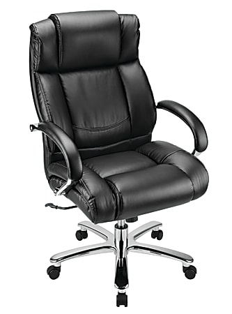 WorkPro 15000 Big Tall Bonded Leather High Back Chair BlackSilver