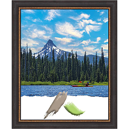 Amanti Art Rectangular Wood Picture Frame, 19” x 23”, Matted For 16” x 20”, Ashton Black