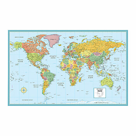 Rand McNally M-Series Wall Map, World, 10 3/4" x 8 1/8"