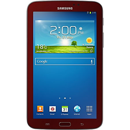 Samsung Galaxy Tab 3 SM-T210 8 GB Tablet - 7" - Wireless LAN - Marvell ARMADA PXA986 Dual-core (2 Core) 1.20 GHz - Garnet Red