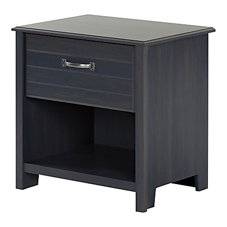 South Shore Ulysses 1-Drawer Nightstand, 22-1/2"H x 21-3/4"W x 17-3/4"D, Blueberry