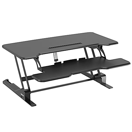 Mount-It! Electric Standing Desk Converter With Adjustable Height And 38"W Desktop, Black