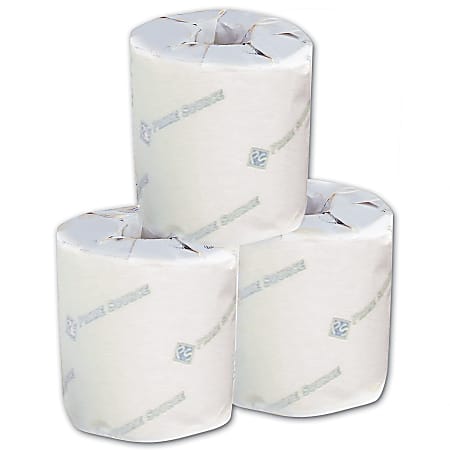 Prime Source® 100% Recycled 2-Ply Single Roll Bathroom Tissue, Roll Of 500 Sheets, Case Of 96 Rolls