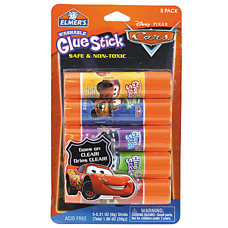 Elmer's® Cars Glue Sticks, Pack Of 5