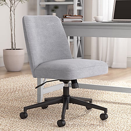 Bush Furniture Serenity Fabric Mid Back Armless Office Chair with Wheels, Cool Gray, Standard Delivery Service