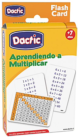 Dactic Multiplication Flashcards, 5” x 3-7/16”, All Ages, Set Of 56 Flashcards