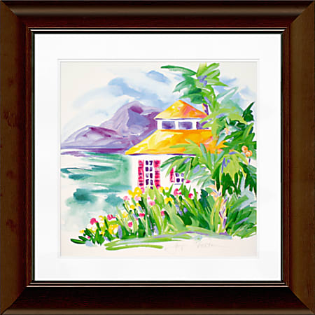 Timeless Frames Katrina Framed Coastal Artwork, 12" x 12", Brown, Caribbean Cottage I