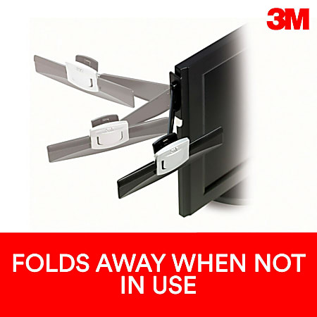 3M Monitor Mount Dual Document Clip Black - Office Depot
