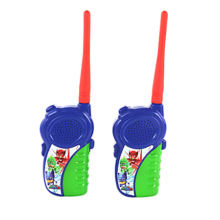 Sakar PJ Masks 2-Piece Walkie Talkie Set, Blue/Green/Red