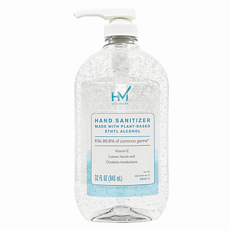Highmark&reg; Original Hand Sanitizer, Fresh Scent, 32 Oz, Clear
