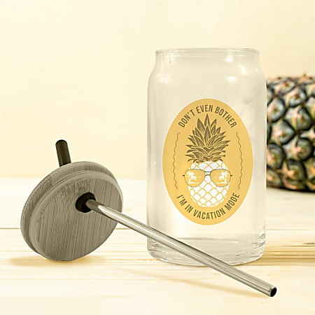 POD 16 oz Full Color Can Glass W Bamboo Lid