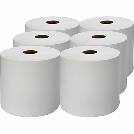 Genuine Joe Hardwound 1-Ply Paper Towels, 1000' Per Roll, Pack Of 6