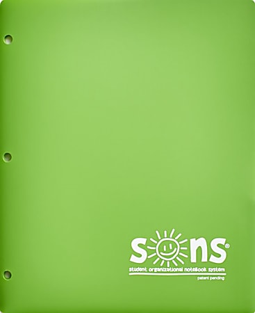 SONS System Pocket Folders, 9-1/2" x 12-1/2", Green,