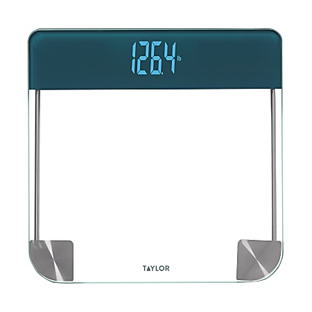 Taylor Precision Products Glass Bath Scale With Magic Display, 440 Lb Capacity, Clear