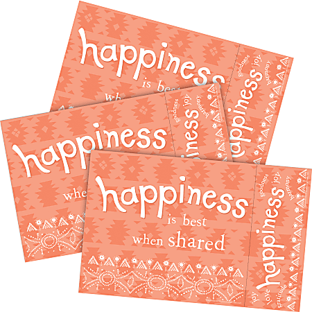 Barker Creek Thoughtfulness Awards & Bookmarks Set, 8-1/2" x 5-1/2", Happiness, Set Of 90 Awards