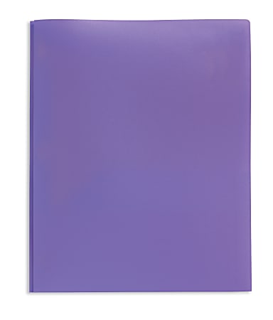 Office Depot® 2-Pocket School-Grade Poly Folder With Prongs, Letter Size, Bright Purple