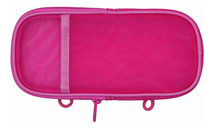 Office Depot® Brand Mesh Pencil Case, 8-1/4" x 4-3/8", Pink