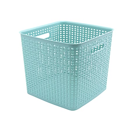See Jane Work® Plastic Weave Bin, Medium Size, Blue