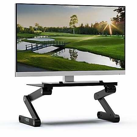 WorkEZ Monitor Stand Adjustable-Height Tilt Computer Monitor Riser, Black