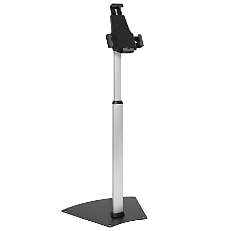 Mount-It! MI-3786 Floor Kiosk Stand With Lock For 7.9" - 10.5" Tablets, 24-13/16"H x 14-5/8"W x 3-1/8"D, Silver