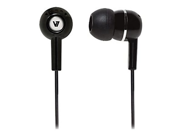 V7 HA100 - Earphones - in-ear - wired - 3.5 mm jack - noise isolating - black