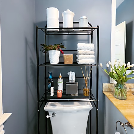 Mind Reader Alloy Collection 3 Tier Over the Toilet Rack 70 12 H x