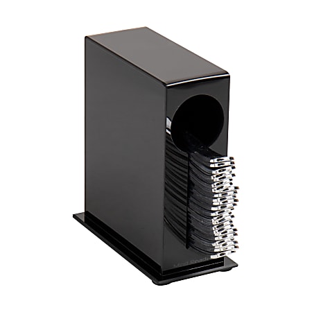 Mind Reader Utensil Dispenser Plastic Silverware Organizer Fork Spoon Dispenser, 6"H x 5-1/2"W x 2-3/4"D, Black