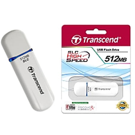 Transcend 512MB JetFlash 170 USB 2.0 Flash Drive - 512 MB - USB 2.0 - 16 MB/s Read Speed - 8 MB/s Write Speed - Pearl White