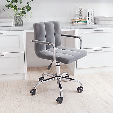 Serta Leighton Home Bonded Leather Mid Back Office Chair GrayChrome - Office  Depot