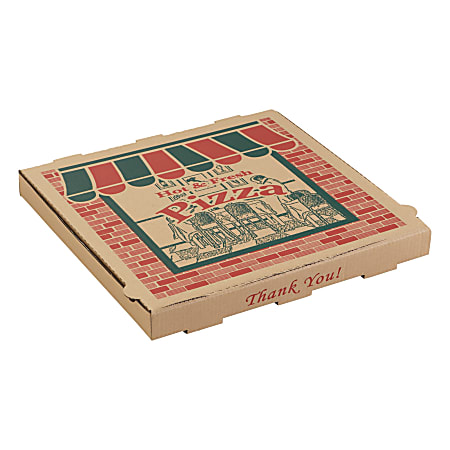 ARVCO Corrugated Pizza Boxes, 10" x 10" x 1 3/4", Kraft, Pack Of 50 Boxes