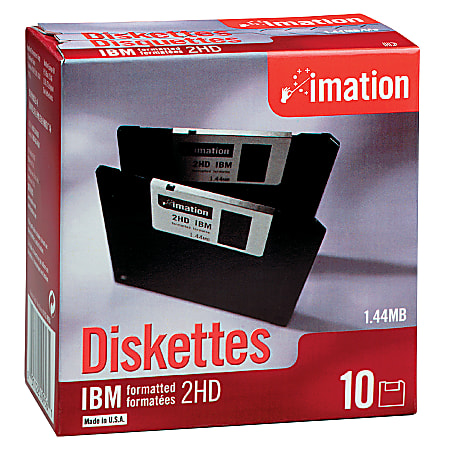 Imation™ 3.5" Diskettes, IBM Format, DS/HD, Black, Box Of 10