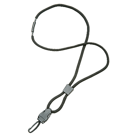 SKILCRAFT® Premium Lanyard With Swivel Hook, 36", Black, Pack Of 12 (AbilityOne 8455-01-613-0192)