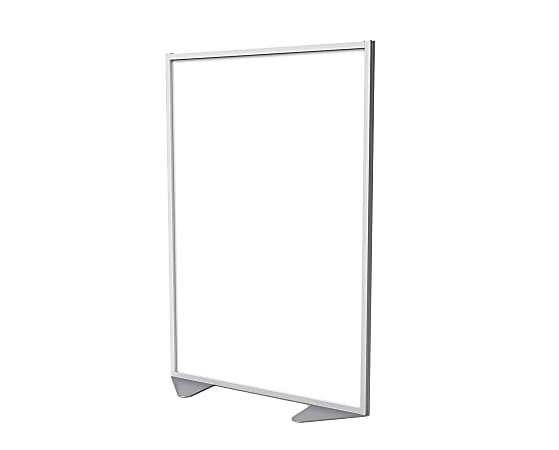 Ghent Floor Partition With Aluminum Frame, 71-7/8"H x 48"W x 2"D, White