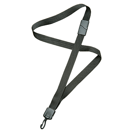SKILCRAFT® Deluxe Lanyard With Swivel Hook, 36", Black, Pack Of 12 (AbilityOne 8455-01-613-0197)