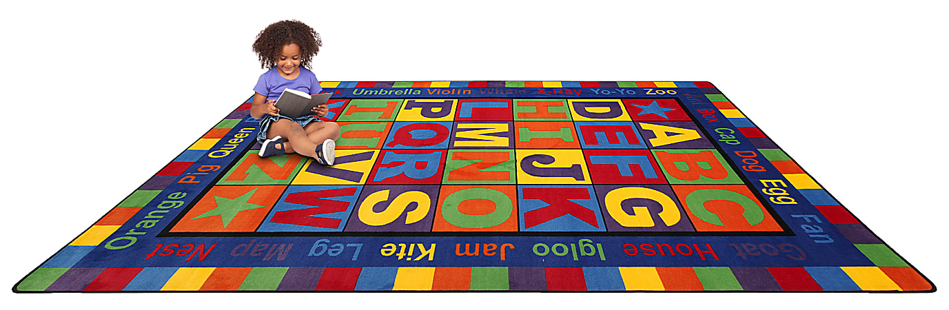 Flagship Carpets ABC Words Rug, 7' 6" x 12', Primary